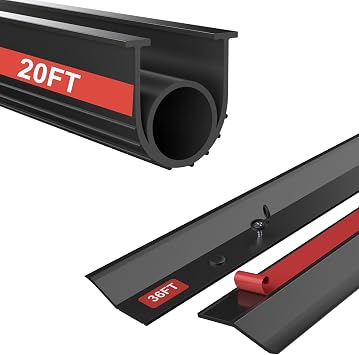 20FT & 36FT Garage Door Seal Kit - Bottom, Top and Sides Weather Stripping Replacement to Block Rodents Drafts Rain Dust | Easy DIY Installation for Home & Commercial