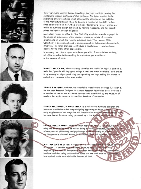 Miniatura 4 de Furniture Forum A Handbook of Contemporary Design  Vol 1 No. Winter (1949) (Trade Samples Catalogue, Designers, Companies expose) Hollis