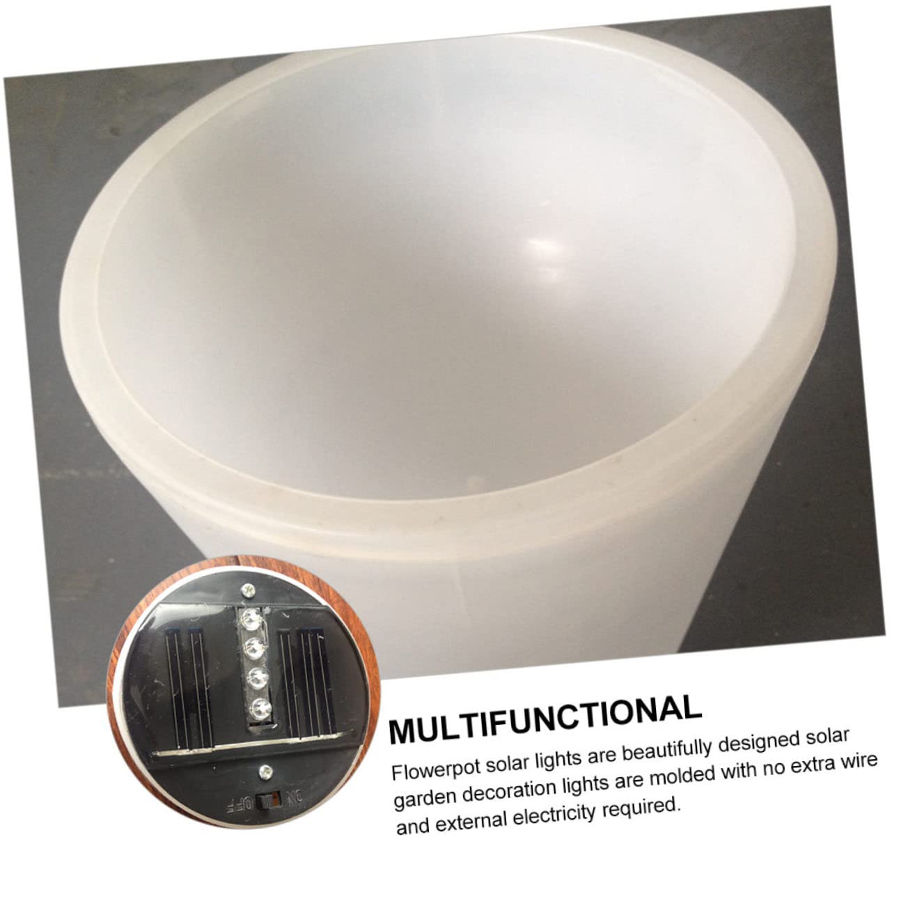 Yardwe 2 Pièces Pot De Fleurs Rougeoyant Roches Blanches Jardinières Lumineuses Jardinières Led Pots Extérieurs Planteur De Lumière Led Pays Dirigé Vase à Led Pot à Bonsaï Mariage Abdos