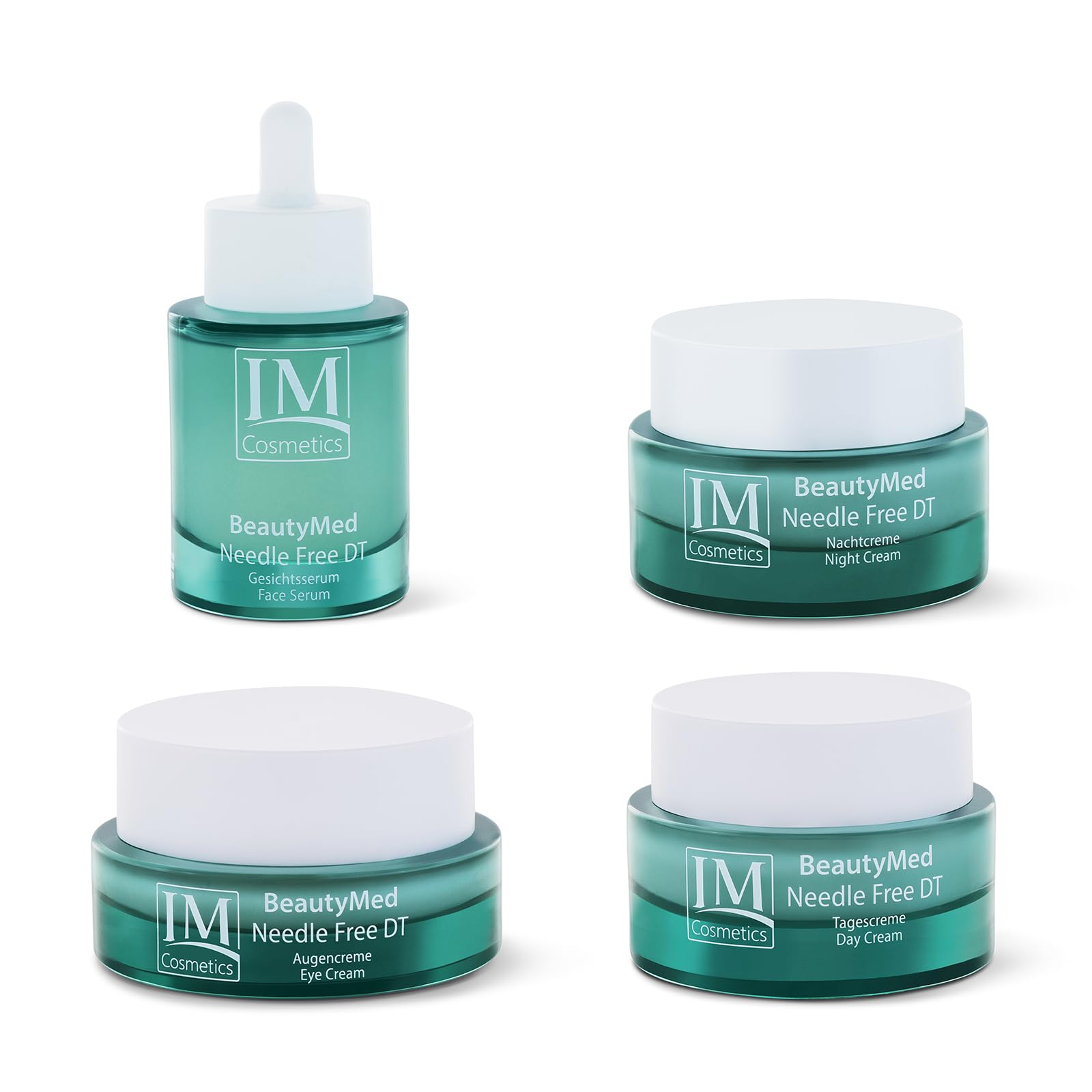 Genius IM Cosmetics BeautyMed Needle Free DT Deluxe-Set 4-tlg. - Anti-Aging Tagescreme & Nachtcreme, Gesichtsserum & Augencreme- mit Hyaluronsäure, regt Kollagen an, Anti Falten Dr. Michaela Fuchs