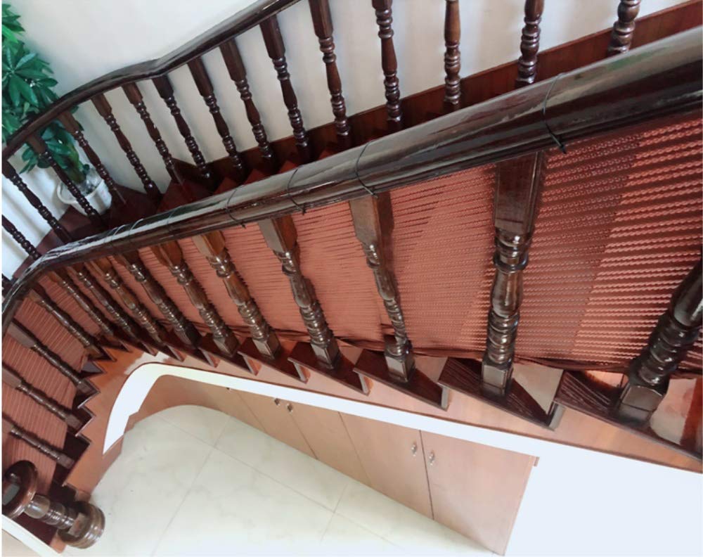 Schody antypoślizgowa siatka zabezpieczająca balkon schody patio barierka ogrodzenie siatka dla dzieci zwierzęta domowe, kawa, 0,9 x 3 m x 10 stóp