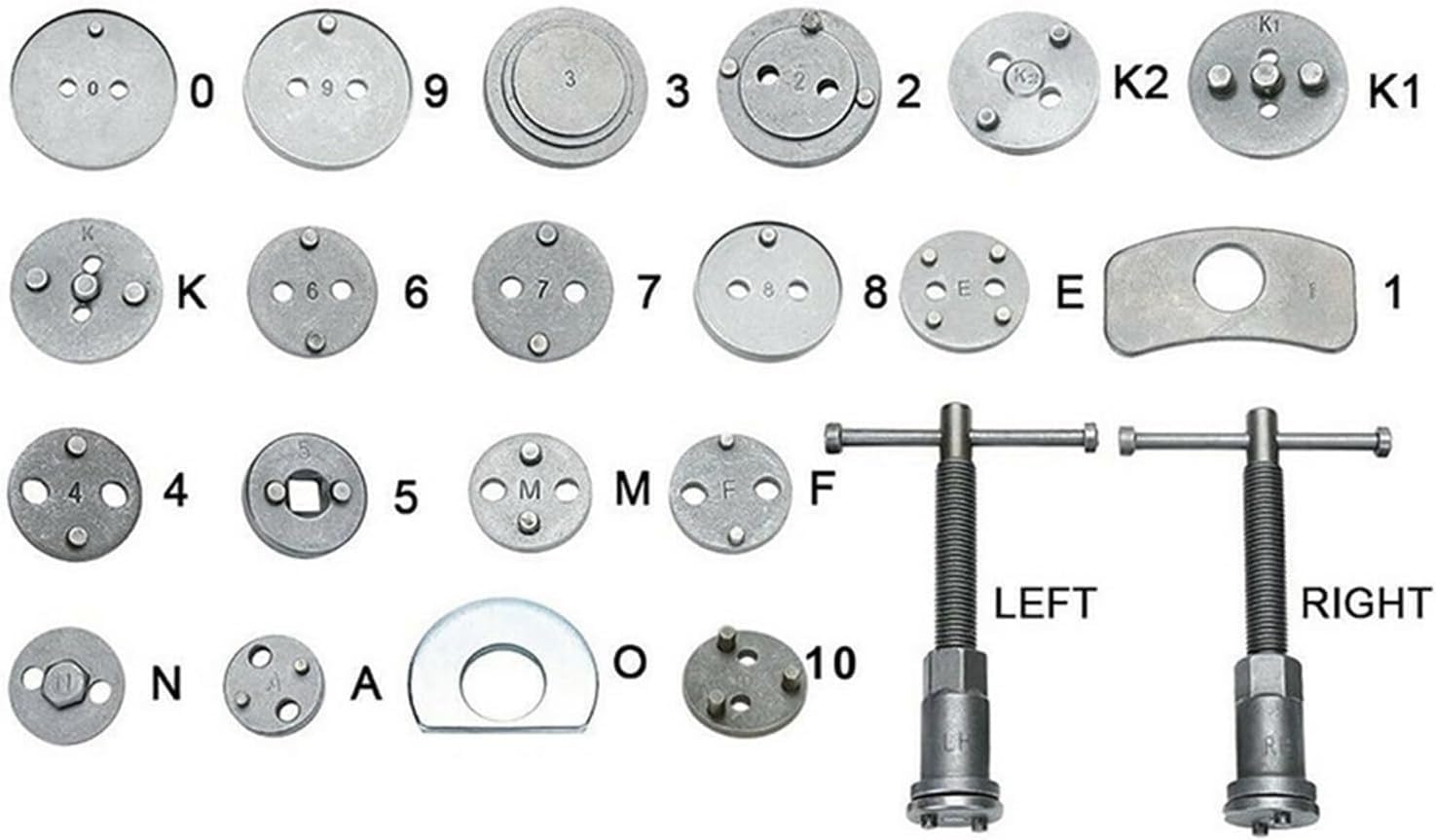 Outils de réparation Ensembles d'outils à main 22 pièces Étrier de frein à disque de voiture universel Kit d'outils d'essorage de piston de frein arrière pour la plupart des automobiles Réparation d