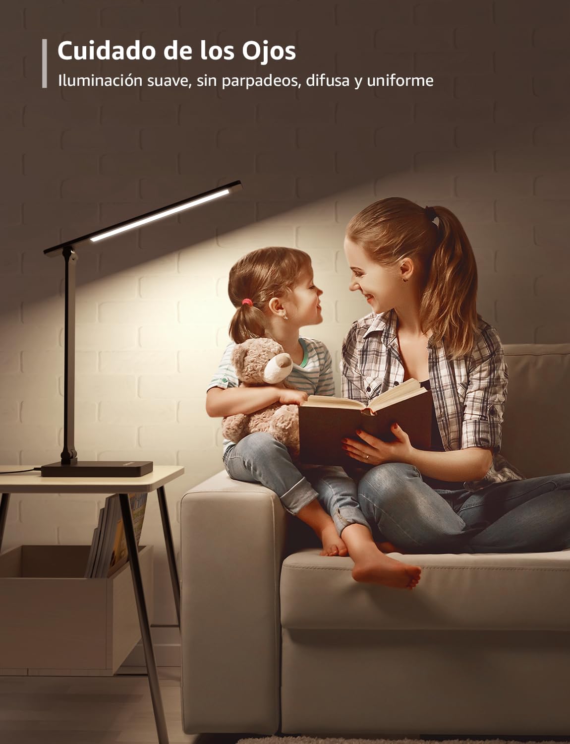 Lepro Lámpara LED Escritorio, Lámpara de Mesa 9,2W, Flexo LED Escritorio 750LM 5 Color y 5 Nivel de Brillo Regulable, Luz Mesa Cuidado de Ojos para Cama, Oficina, Leer, Estudiar, Relajamiento, Negro