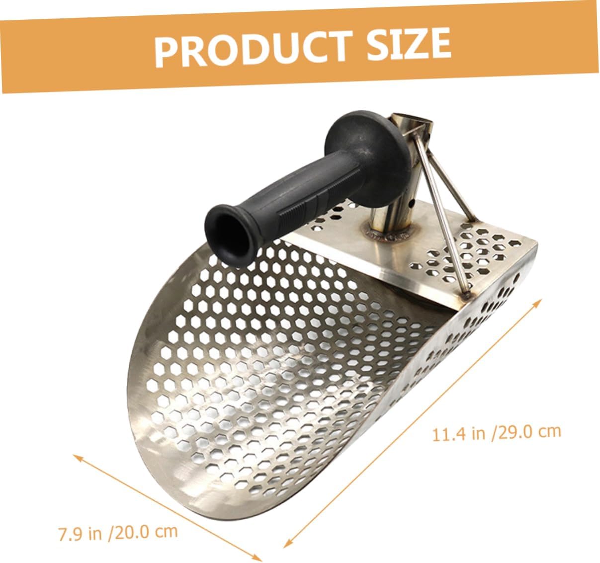 Stainless Steel Sand Scoop for Metal Detecting Sifting Shovel for Beach Treasure Hunting Lightweight Design for Quick Separation of Metal and Sand