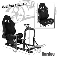 Vista 2 de Dardoo Racing Wheel Stand Cockpit with Black Seat Fits for Logitech G29 G920&G923 Thrustmaster T300RS TX Fanatec PC PS4 Xbox G920 Simulator Racing