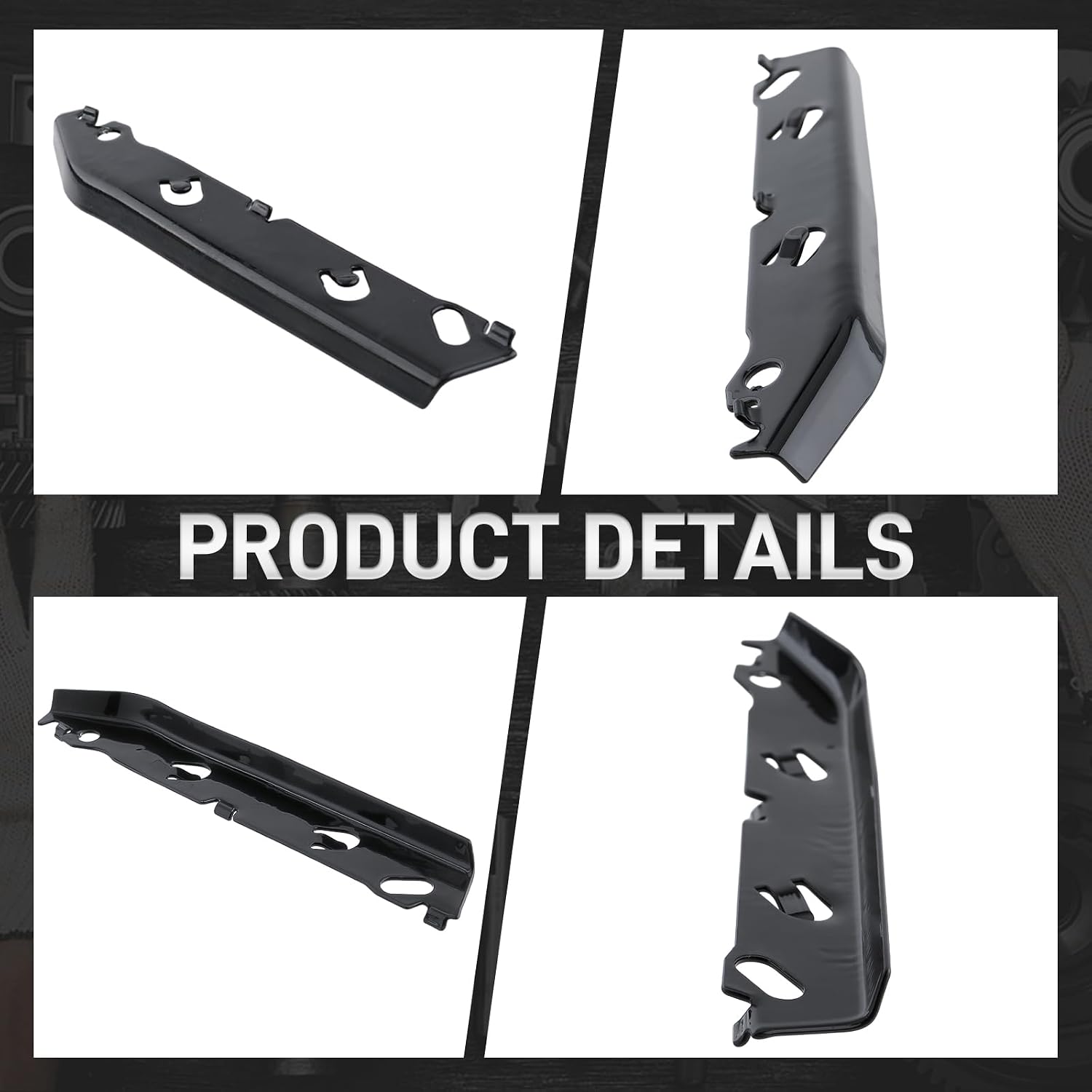 Front Bumper Bracket Left and Right Side Iron Hold Mount Compatible with BM 3 Series E90 2006-2012, Black, 1 Pair