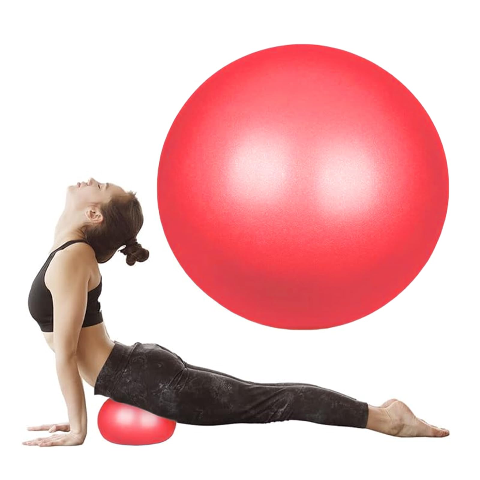 flintronic Gymnastikball Kleiner Pilates-Ball, 25cm Soft Yoga Ball, mit aufblasbarem Strohhalm, Anti-Burst-Übungsball für Yoga, Pilates, Balance, Physiotherapie, Stretching und Core-Fitness