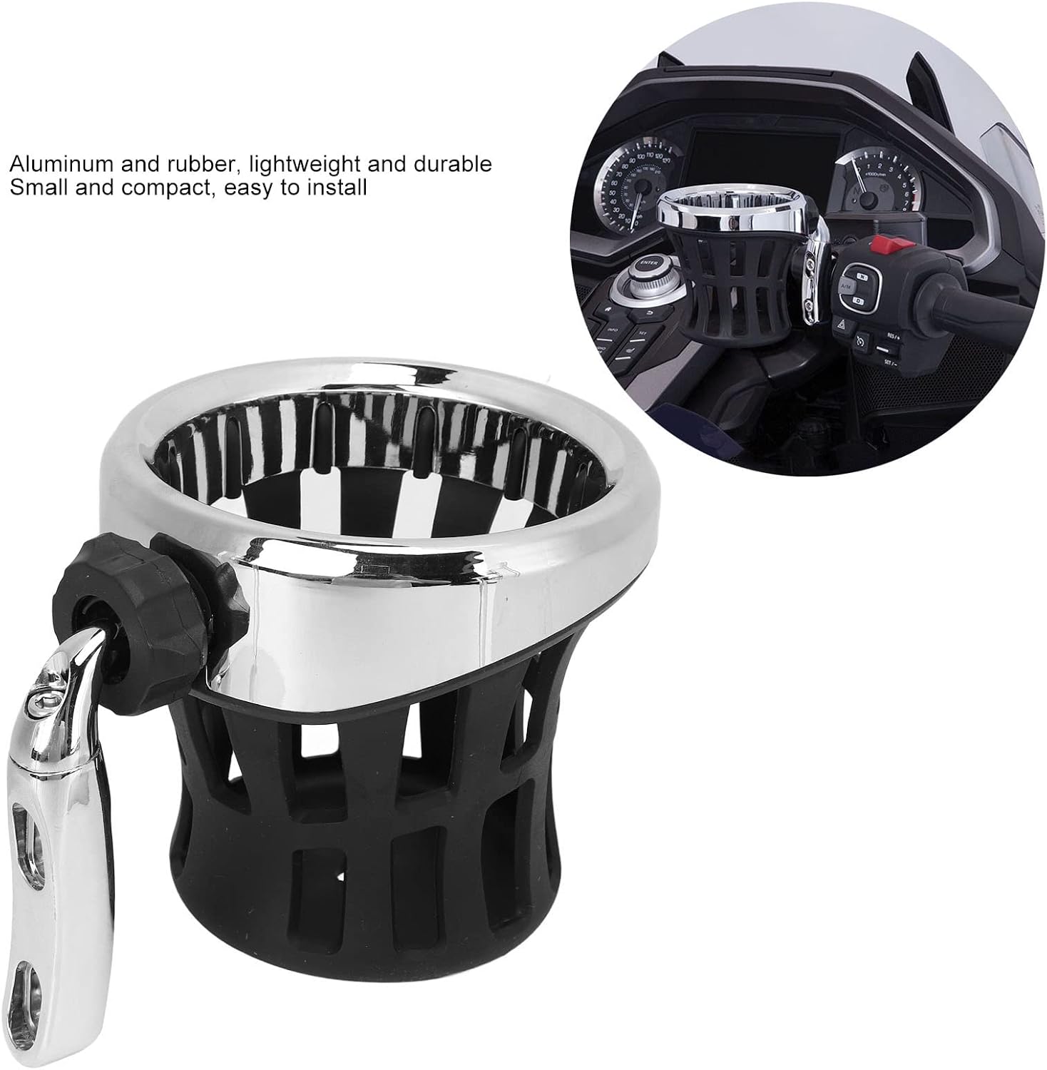 Motorcycle Cup Holder Car Cup Holder Car Cup Holder Aluminum Rubber Motorcycle Handlebar Drink Mount Replacement for