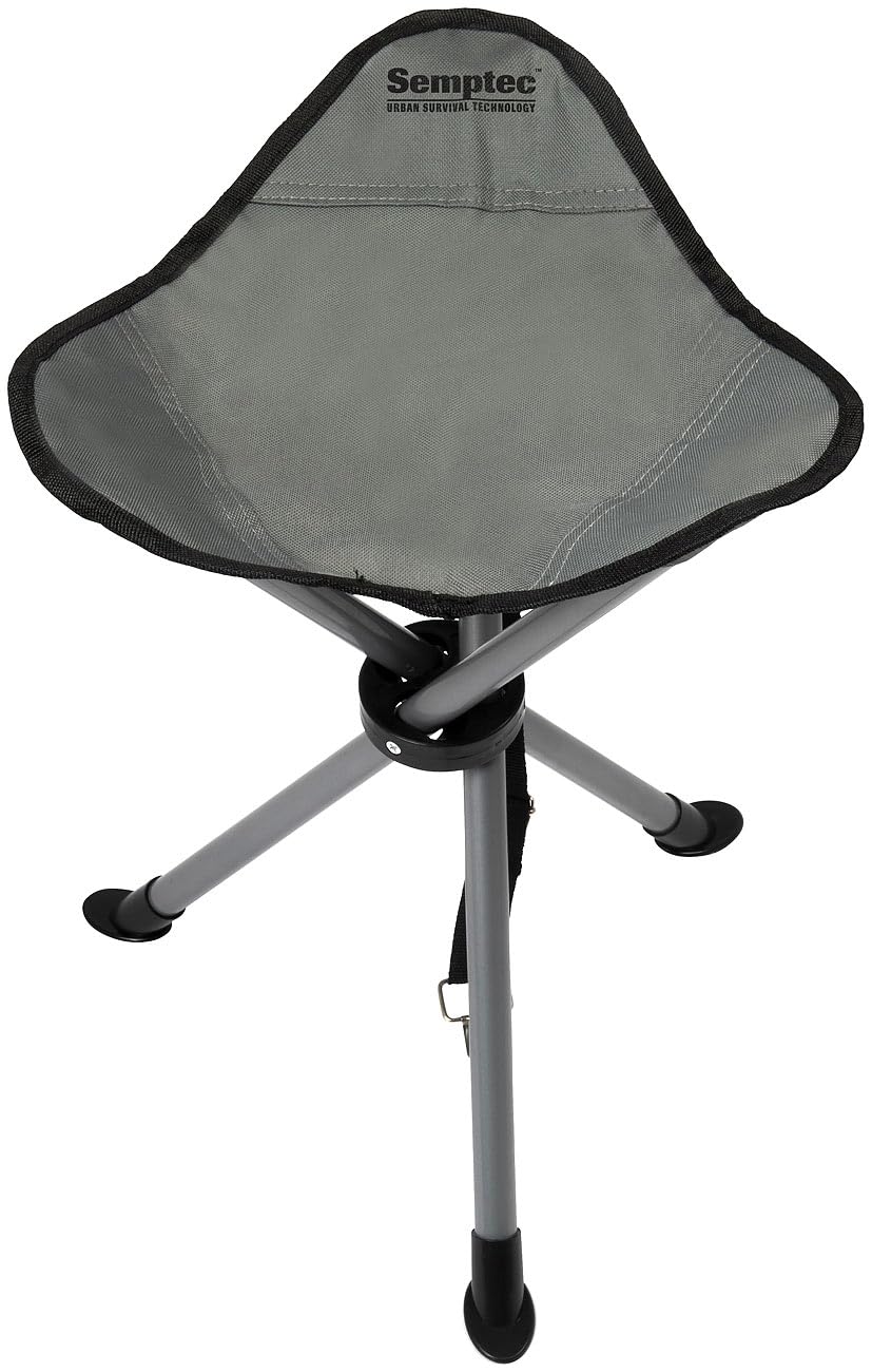 Semptec Urban Survival Technology Klapphocker faltbar: 4er-Set Dreibein-Camping-Hocker, 43 cm Sitzhöhe, mit Tragetasche (Mini-Hocker, Campinghocker faltbar, Stuhl)