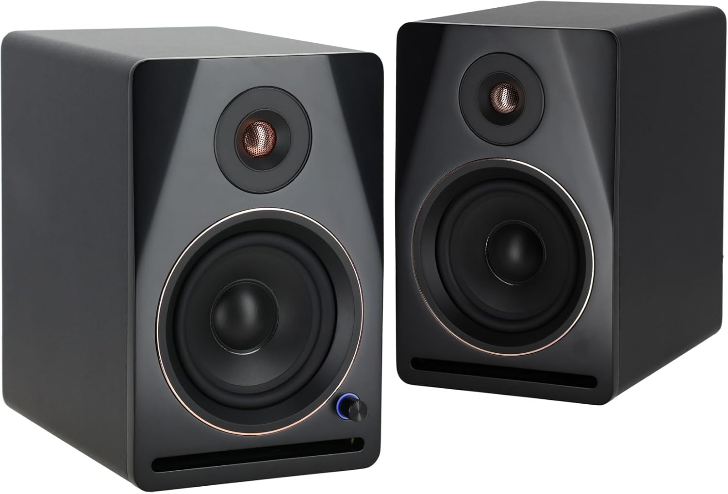 Rockville APM5B V2 5.25" Powered Studio Monitor Speakers Pair, Bluetooth, 80W RMS/320W Peak, Black