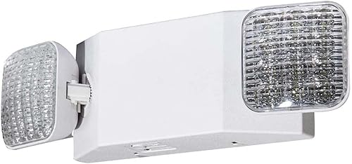Luces de emergencia LED con batería de respaldo, luz de emergencia comercial ajustable de dos cabezales, certificación UL, CA 120277V, accesorios de