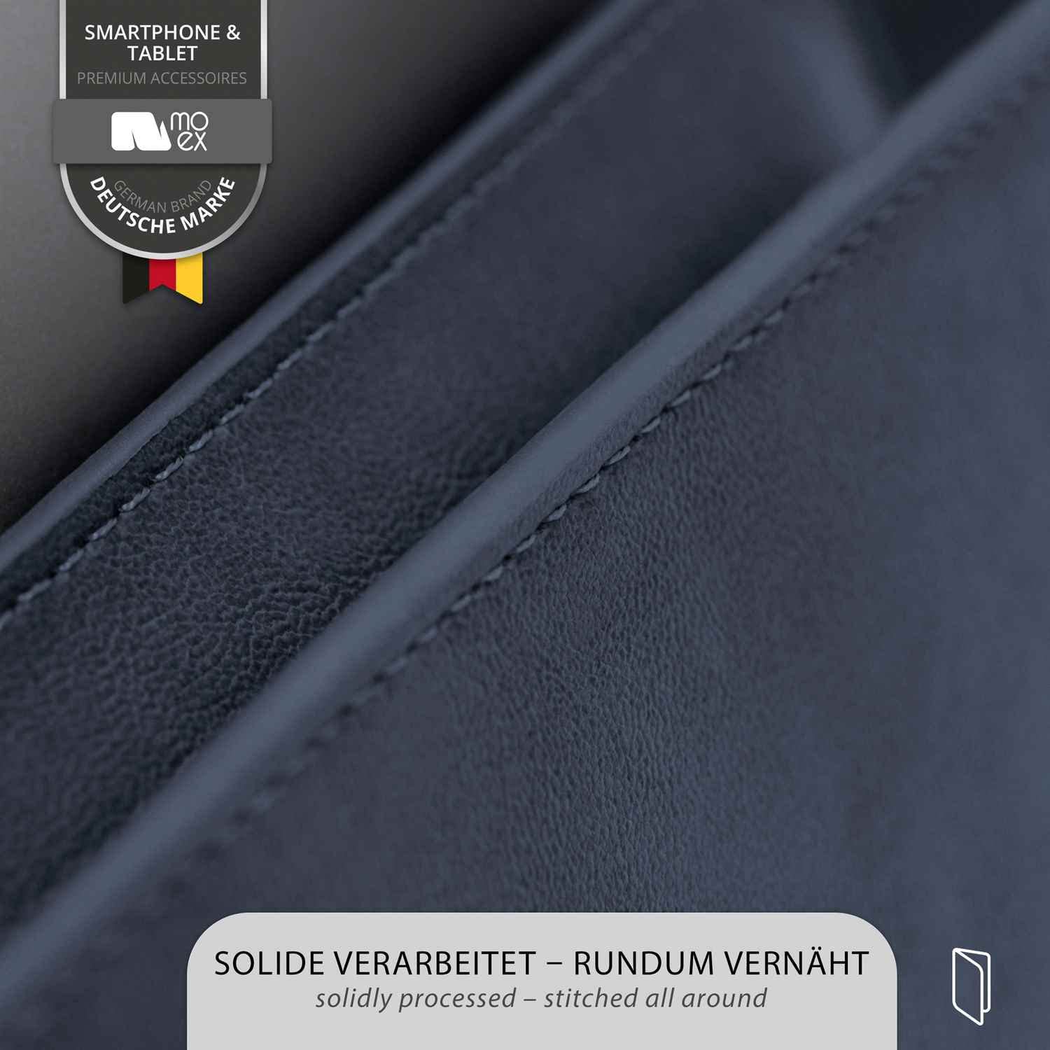 MoEx Custodia A Portafoglio In Pelle Vegana Per Xiaomi Mi 10T / Mi 10T Pro - Protezione 360° Blu Scuro