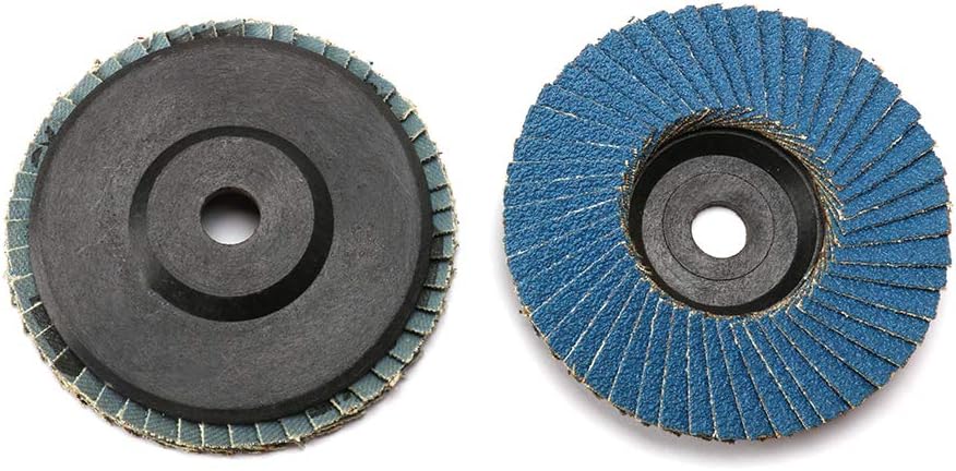 3" 80 Grit High Density Flap Disc Plastic Cap Abrasive Grinding Wheels for Angle Grinder, 10-Pack, Blue