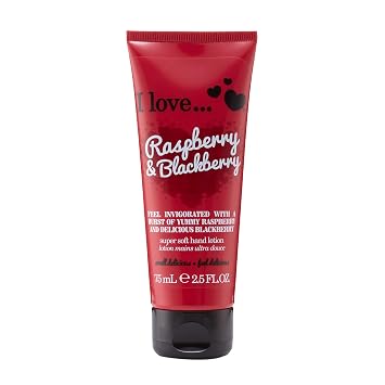 I Love Raspberry and BlackBerry Super Soft Hand Lotion - Hand Lotion for Dry Skin - Sweet Fragrance with Fruit Extracts - Organic Hand Cream - 2.5 oz
