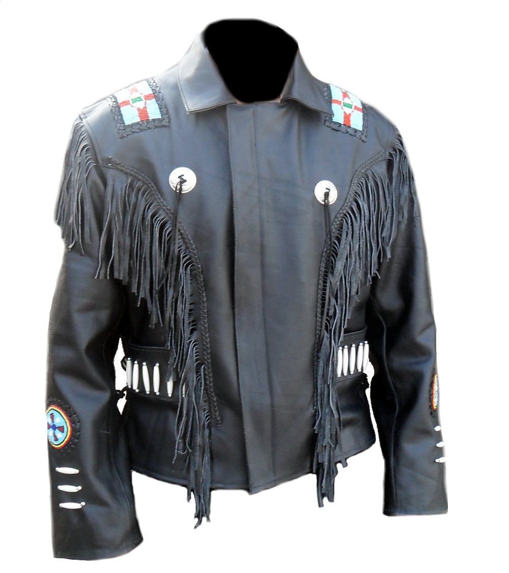 Classyak Western Indian Real Leather Cowboy Jacket, Xs-7xl