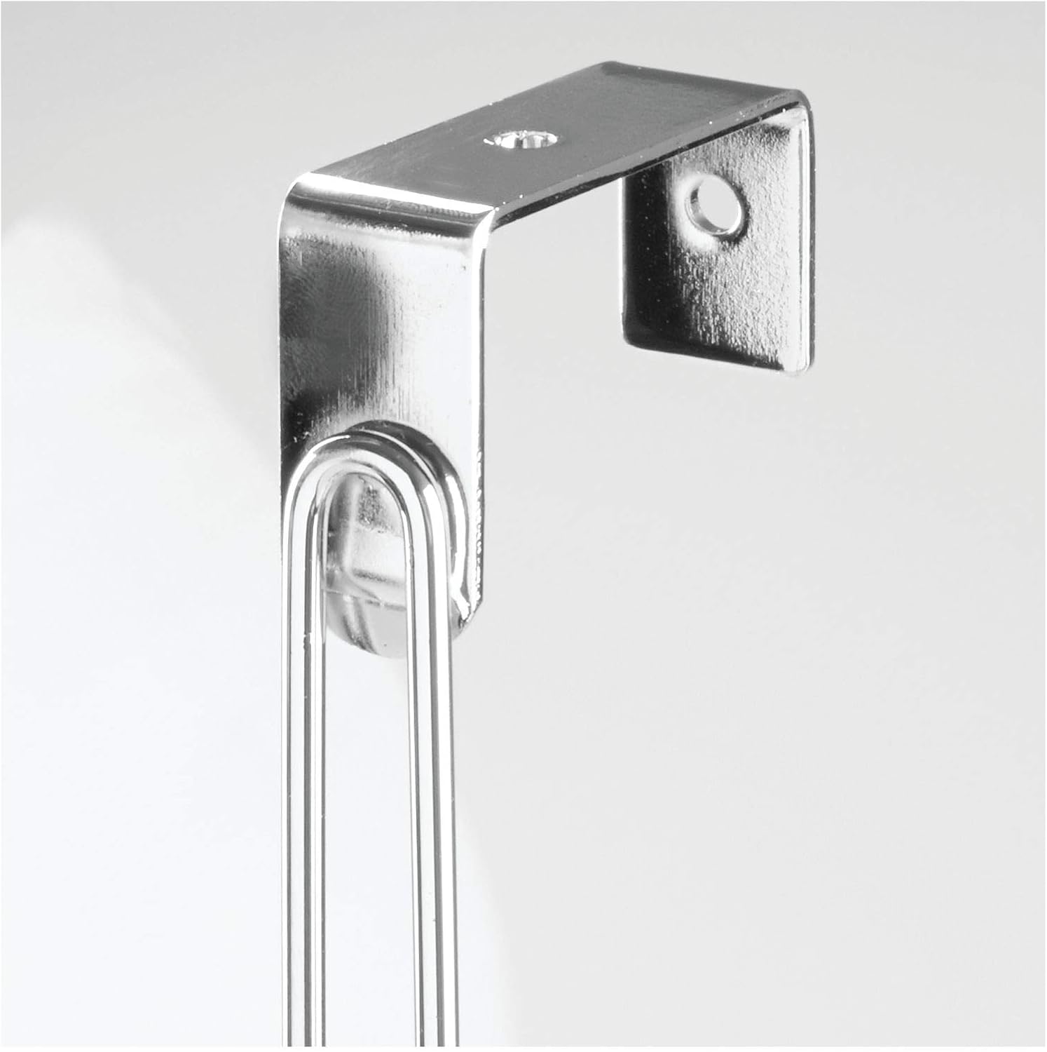 iDesign Classico Steel Over-The-Door Towel Rack with Storage Hooks - 16.75" x 4.25" x 24", Chrome