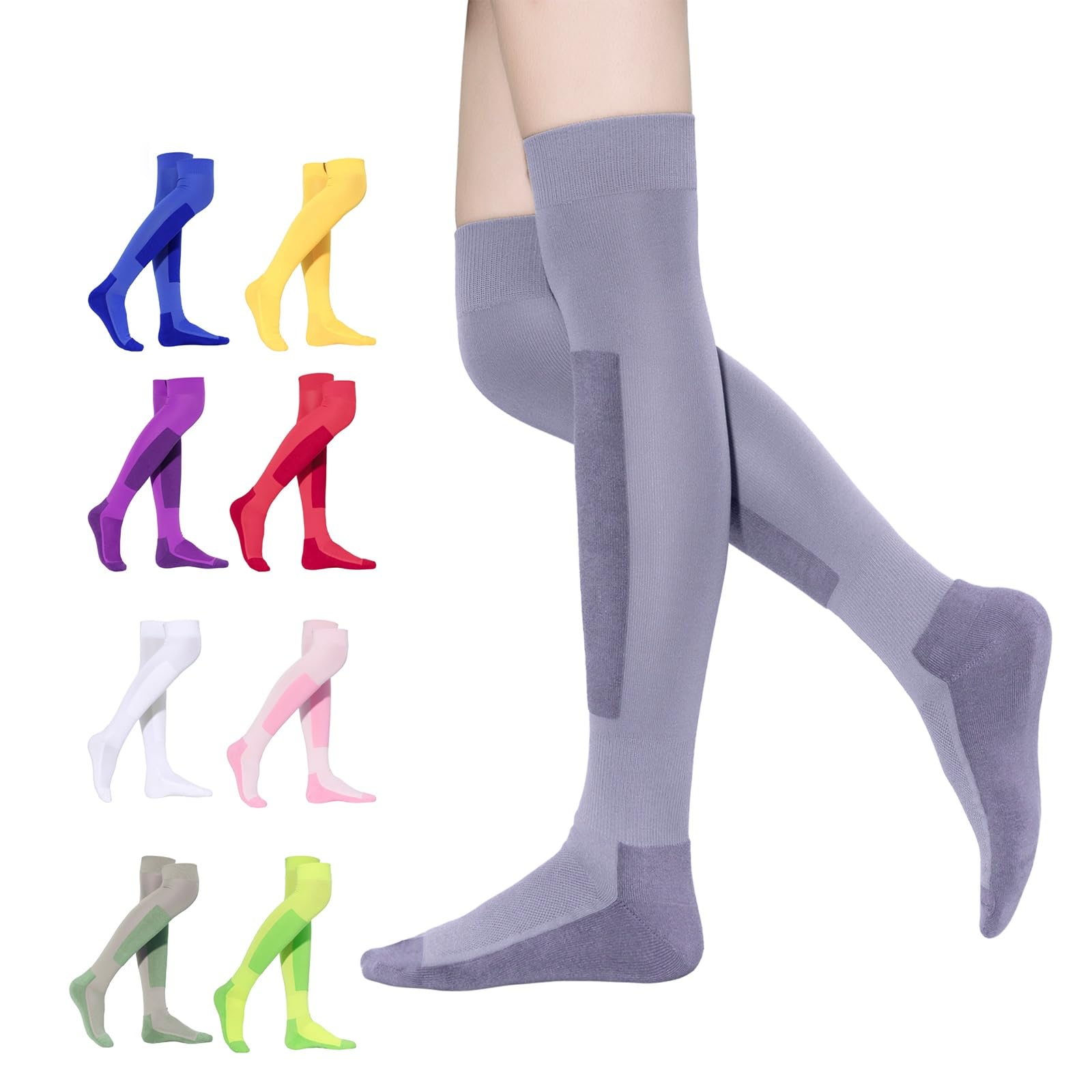 Fechtsocken, Hohe Lange Sportsocken für Kinder und Erwachsene, Sicherheitsleggings, Professionelle Fechtausrüstung(White,L)