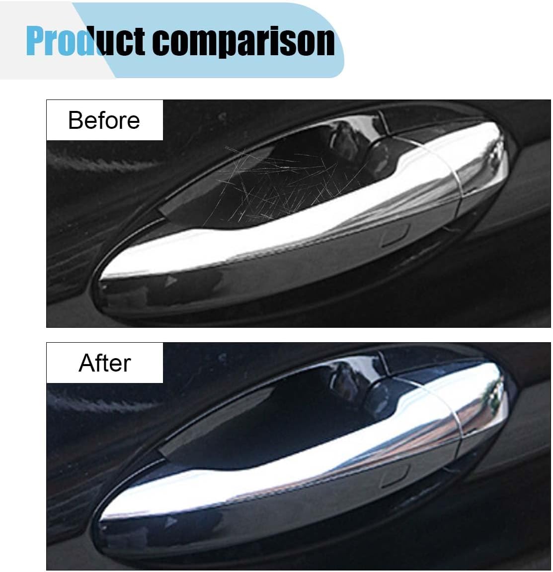 10PCS Transparent Car Door Handle Scratch Protector, TPU Invisible Protective Film, Car Door Bowl Guard Sticker, Paint Protection Sticker, Universal Car Handle Cup Sticker for Most Vehicles
