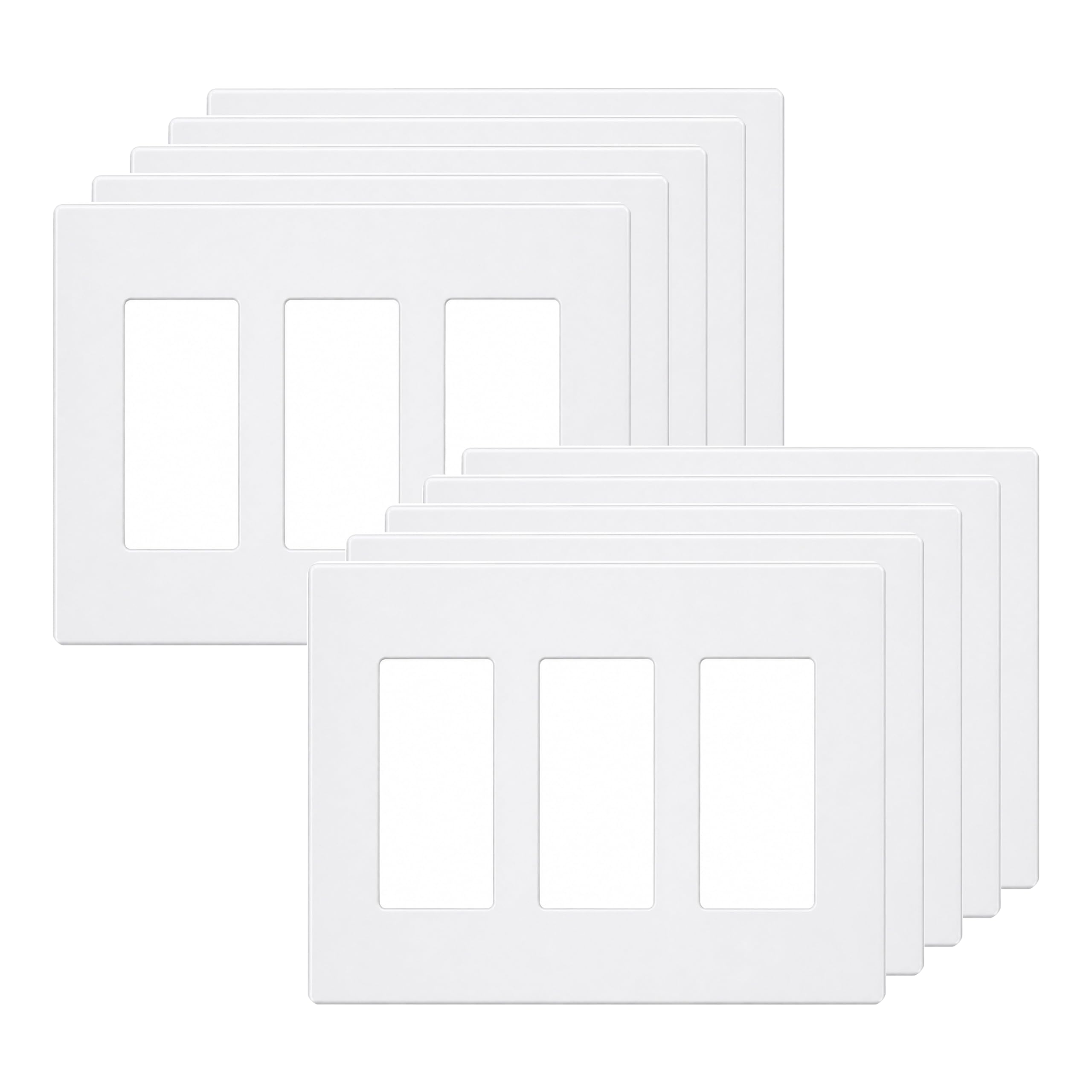 Placa frontal de pared para interruptor triple en salones modernos, embellecedor blanco