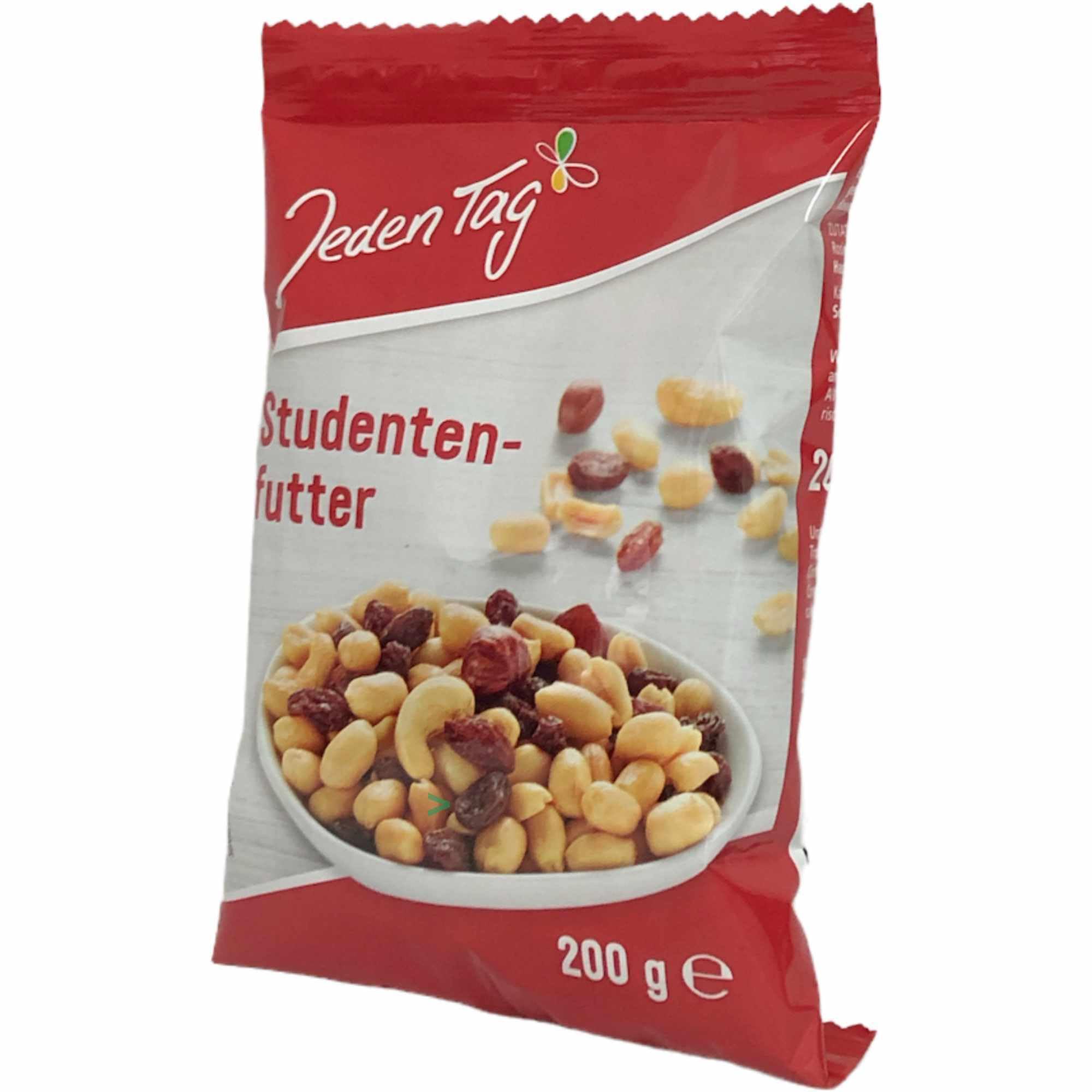 Jeden Tag Studentenfutter mit Rosinen 30er Pack (30x200g Packung) + usy Block