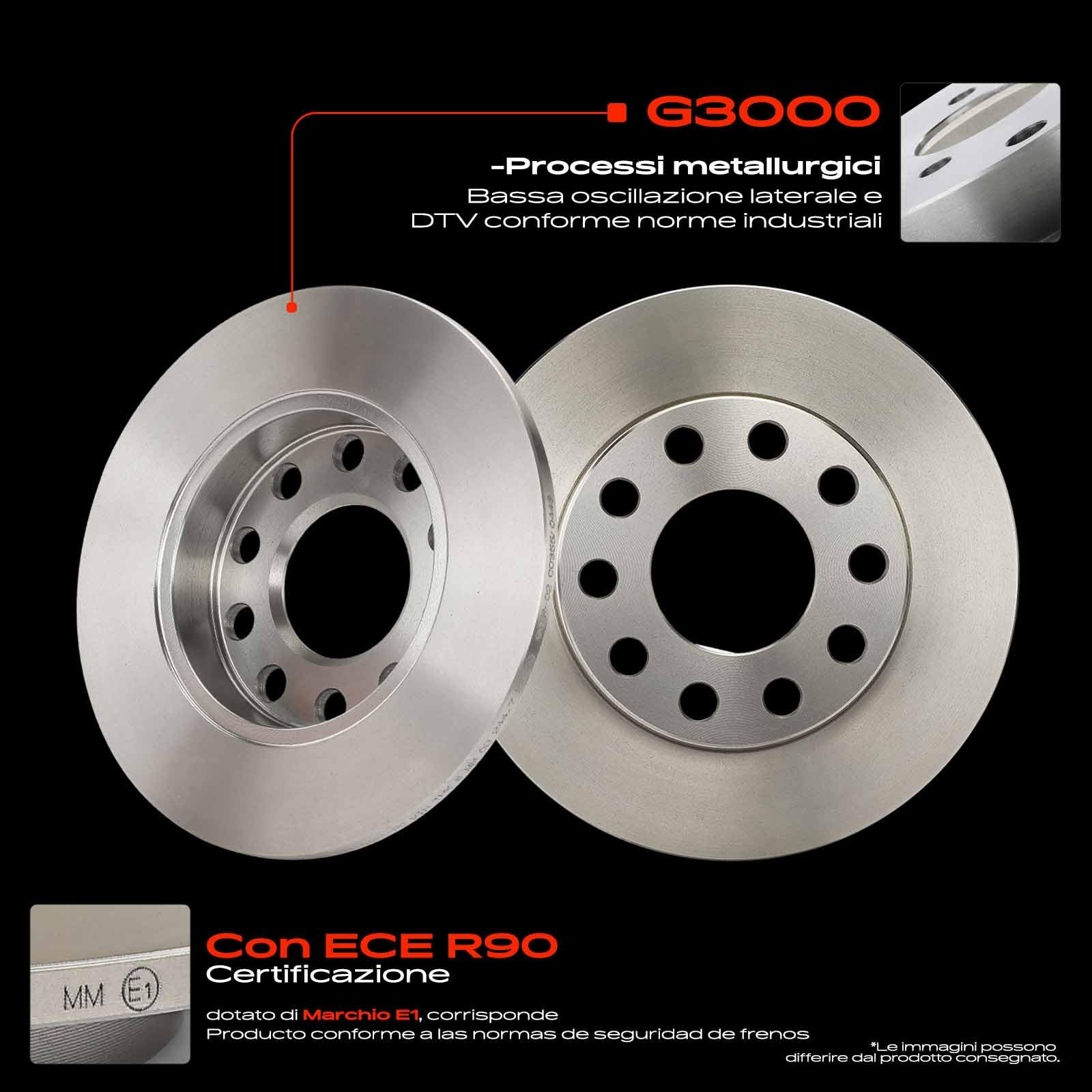 Frankberg Set freni incl. 2x Dischi Freno + 4x Pastiglie dei Freni Posteriore Compatibile con A4 8E2 A4 Avant 8E5 Exeo ST 3R5 A4 Avant 8ED Replace# 1J0698451C, 1J0698451B