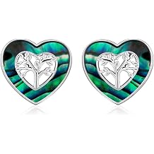 TANGPOET Tree of Life Stud Earrings for Women 925 Sterling Silver Hypoallergenic Earrings For Sensitive Ears with Push Back Jewelry Gifts for Her Girlfriend Mother