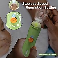 Vista 3 de Fansidi Lima de uñas recargable para bebé con motor de 8100 RPM, control de velocidad continuo, seguridad de parada de presión, carga tipo C