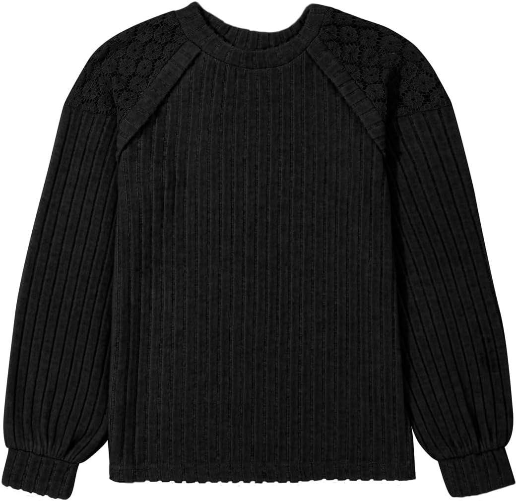 blibean Tween Girls Fall Shirts Long Sleeve Lace Tops Size 6-15 Years