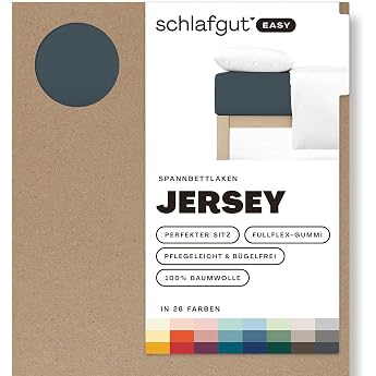 Sleeps Easy Jersey Fitted Sheet 90 x 190 to 100 x 200 cm Gray Deep Fitted Sheet 100% Cotton