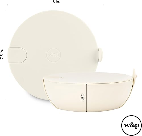 Vista 7 de W&P Porter Plastic Bowl Lunch Container w/ Protective Non-slip Exterior, Mint 1 Liter Lid & Snap-tight Silicone Strap Food Storage, Bento Box