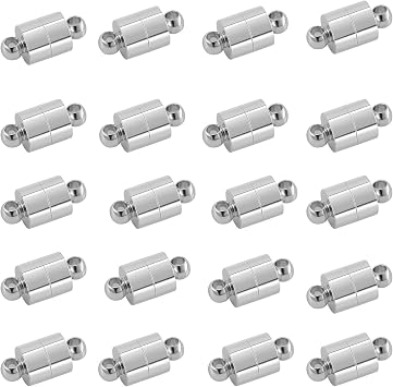 Magnetic Necklace Clasps and Closures,Magnetic Clasps for Jewelry Making, 925 Silver, 20 Pack Necklace Bracelet Converter 20pcs Silvery
