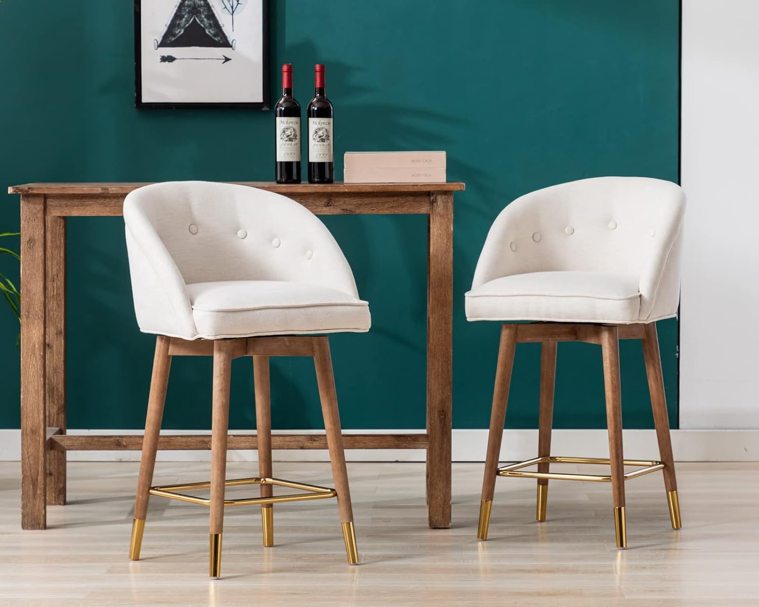 CIMOTA 26 Inch Swivel Counter Height Stools Set of 2