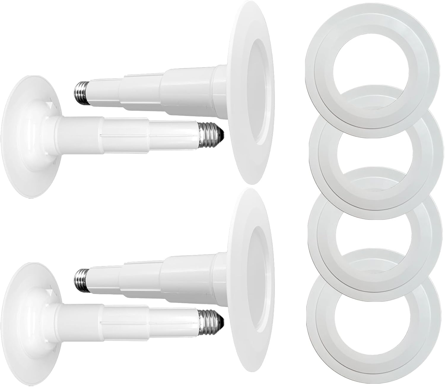 Soliseed 4 Inch LED Can Lights 5000K +Goof Ring for 4/5/6 Inch Downlight, White Can Light Goof Trim Ring,4-Pack