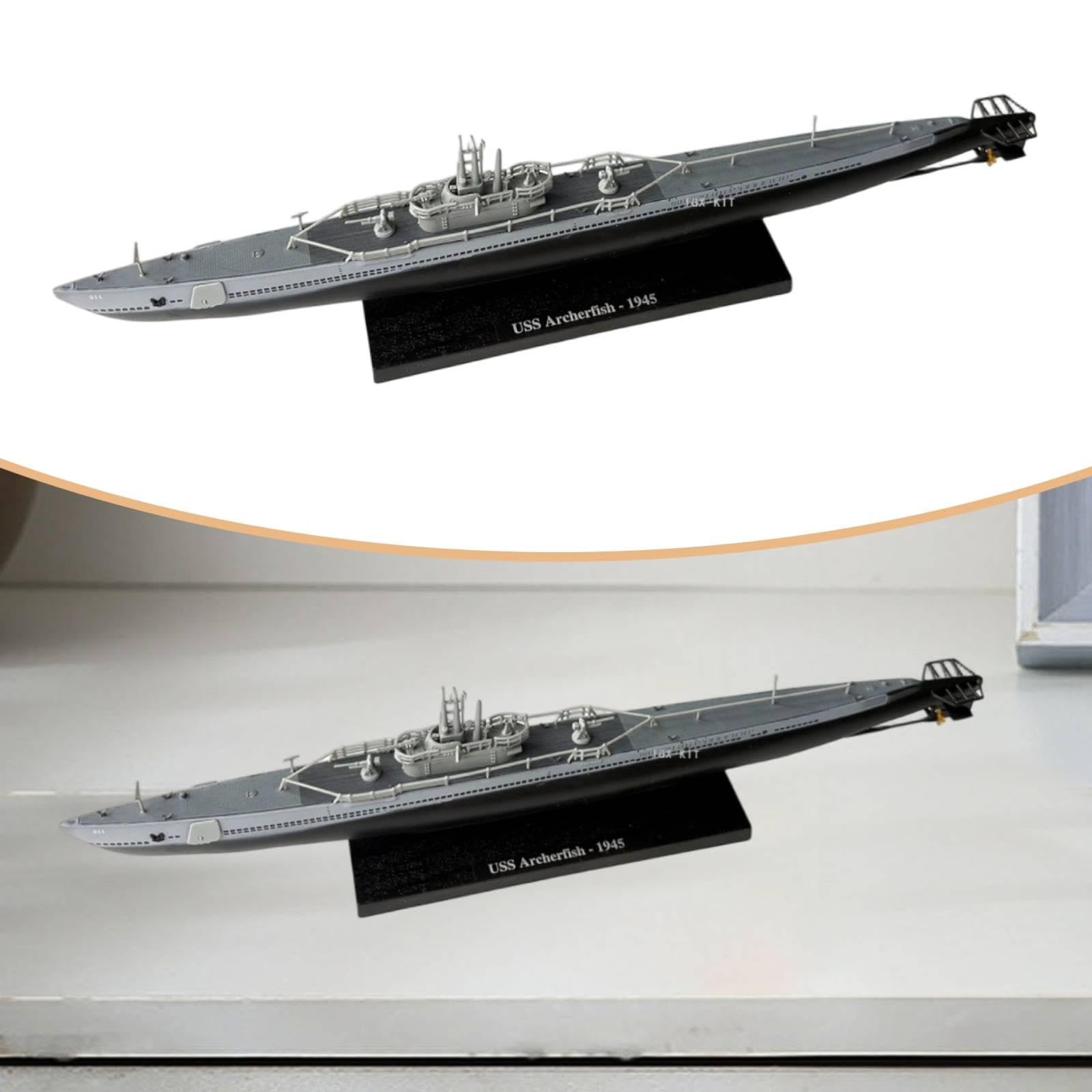 #N/A/a Modelo Barco Crucero Maqueta Naval Decoración de Escritorio para Aficionados a con Base Y Cuerpo en Aleación de PP, Pez Arquero