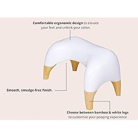 TUSHY Ottoman: A Premium Toilet Stool for The Bathroom, Modern Sleek Design | Squatting Position Helps Improves Bowel Health & Relieves Constipation (Relaxed 7.5 White/Brushed Nickel)