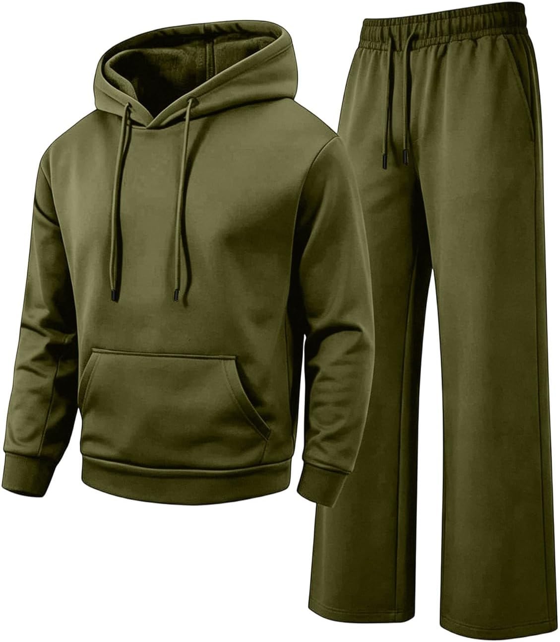 Mens 2 Piece Sweatsuits Pullover Warm Hoodie Tracksuits