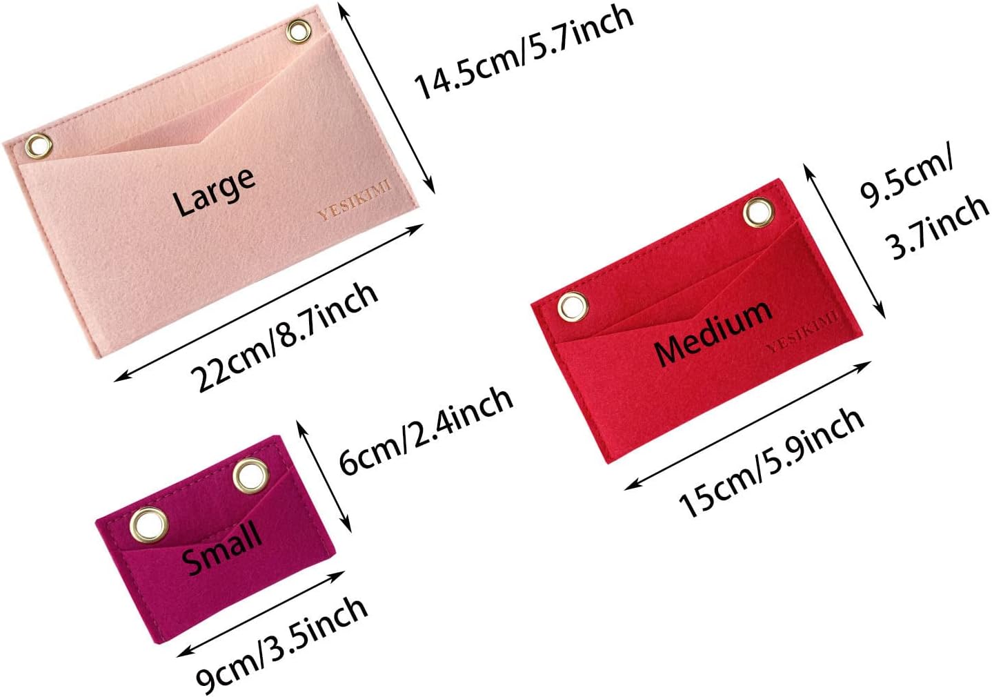 1 Set(3pcs) Felt Purse Organizer Insert with Chain Conversion Kit For Kirigami Pochette…