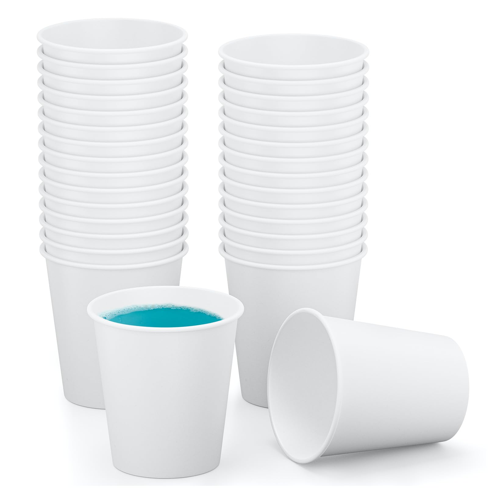 VITVITI 30 PACK Bathroom Mouthwash Cups, Disposable 3.7 OZ Coffee Paper Cup, Small Cup for Mouth Wash/Hot Cold Beverages Liquid/Tea, White