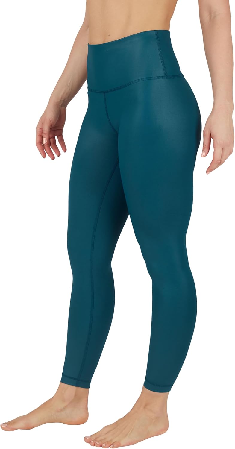90 Degree By Reflex Womens Faux Leather Leggings Matte High Waisted High Shine Faux Leather Ankle Leggings