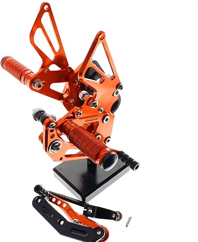 Miniatura 10 de Reposapiés de motocicleta ajustable de aluminio para Yamaha FZ-09 MT09 2014 2015 2016 2017 2018 2019 2020 2011 2012 (rojo)