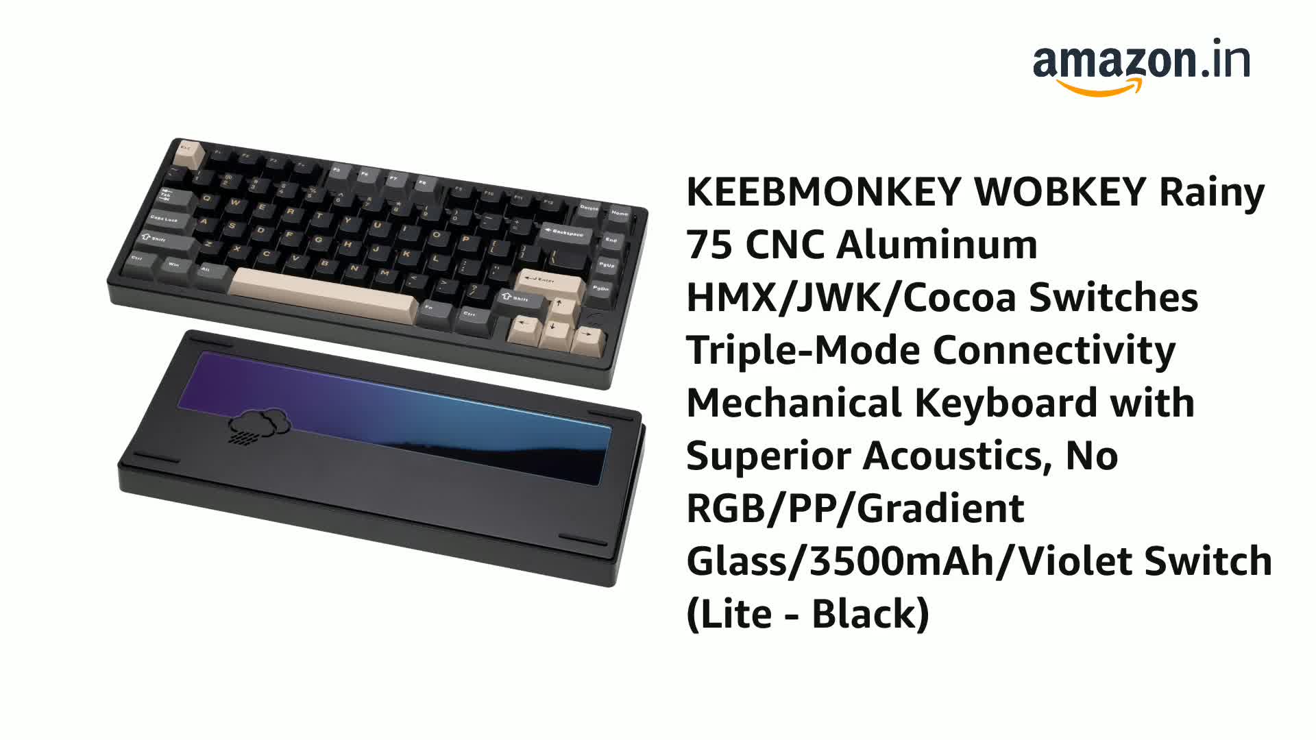Amazon.in: Buy KEEBMONKEY WOBKEY Rainy 75 CNC Aluminum HMX/JWK
