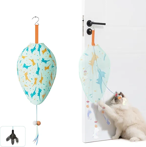 Zenjo Interactive Cat Toys for Indoor Cats,Rechargeable Automatic Concealed Cat Feather Teaser,Motion Activated Enrichment Toys for Indoor Bored Adult Cats(Color)