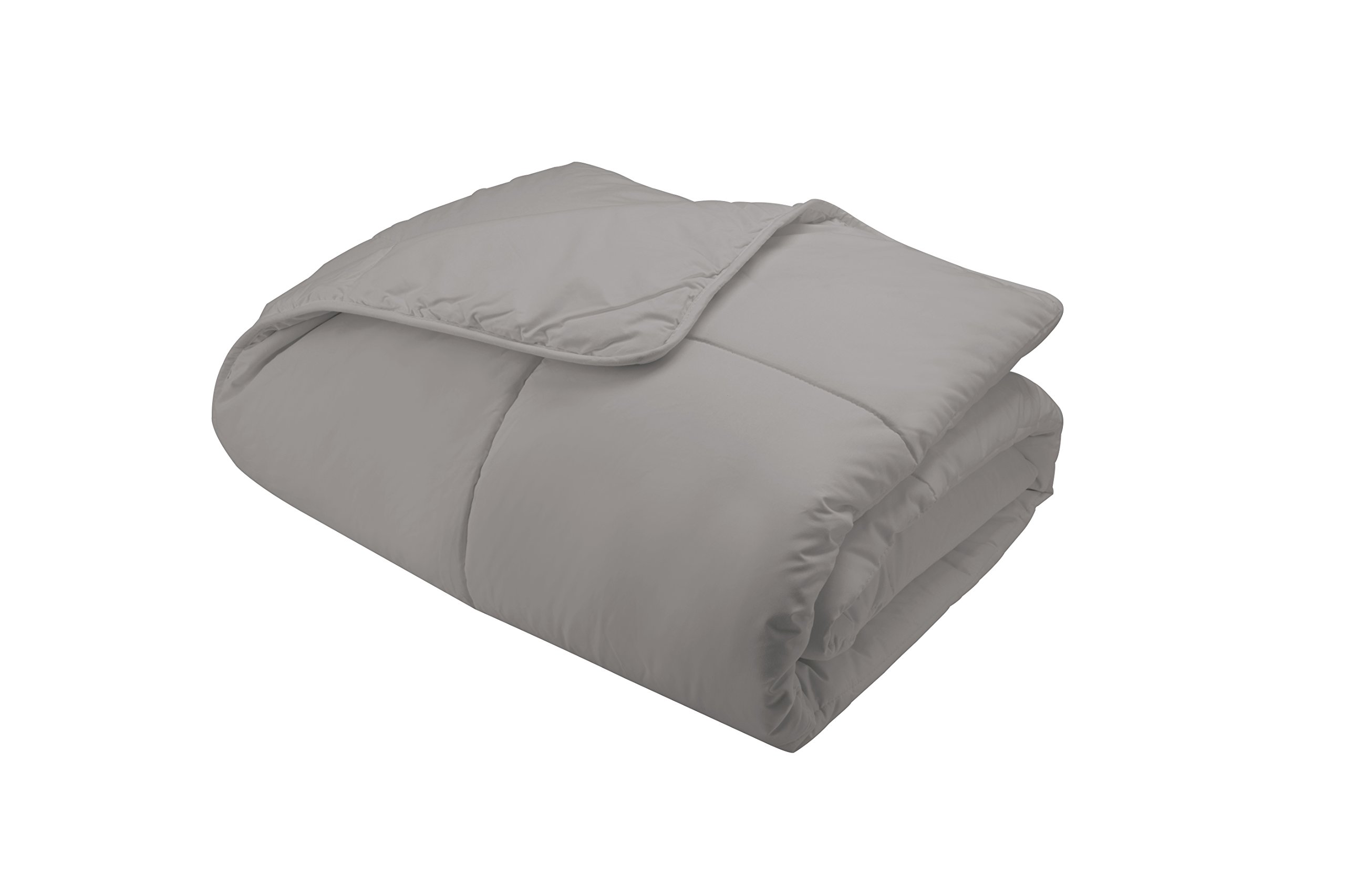 Cottonpure Sustainable Cotton Filled Medium Warmth Breathable Hypoallergenic Comforter, Grey, King