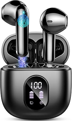 💎 73% MEGA DEAL! Ecouteurs Bluetooth sans Fil, Écouteurs Bluetooth 5.3 avec HiFi Stéréo Basses Casque, 50H Récréation, 4 ENC Réduction de Bruit Mic, Oreillette Bluetooth Sport IP7 Étanche, Écran LED, pour iOS Android