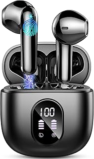 Wireless Headphones, Bluetooth 5.3 HiFi Stereo Headphones, 50H Wireless Bluetooth Headset with 4 HD Mic, 2024 Wireless Ear…