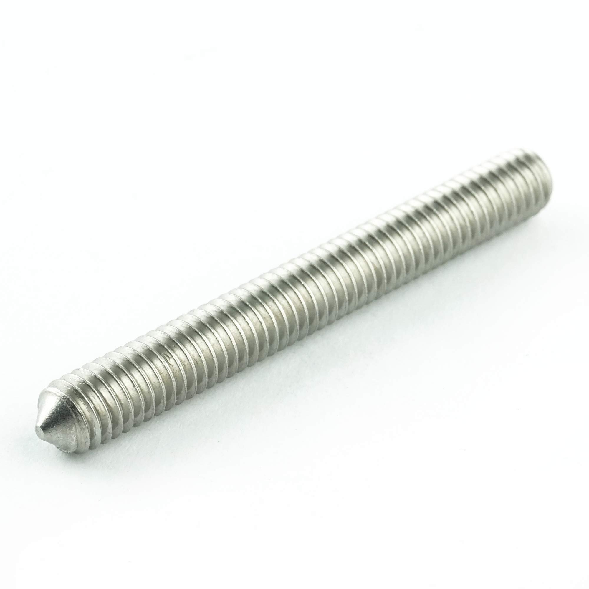 M6 x 12 mm trzpień gwintowany z gniazdem sześciokątnym i końcówką (100 sztuk) - śruby nastawne DIN 914 - ISO 4027 - śruby gwintowane - stal szlachetna A2 V2A - nierdzewna