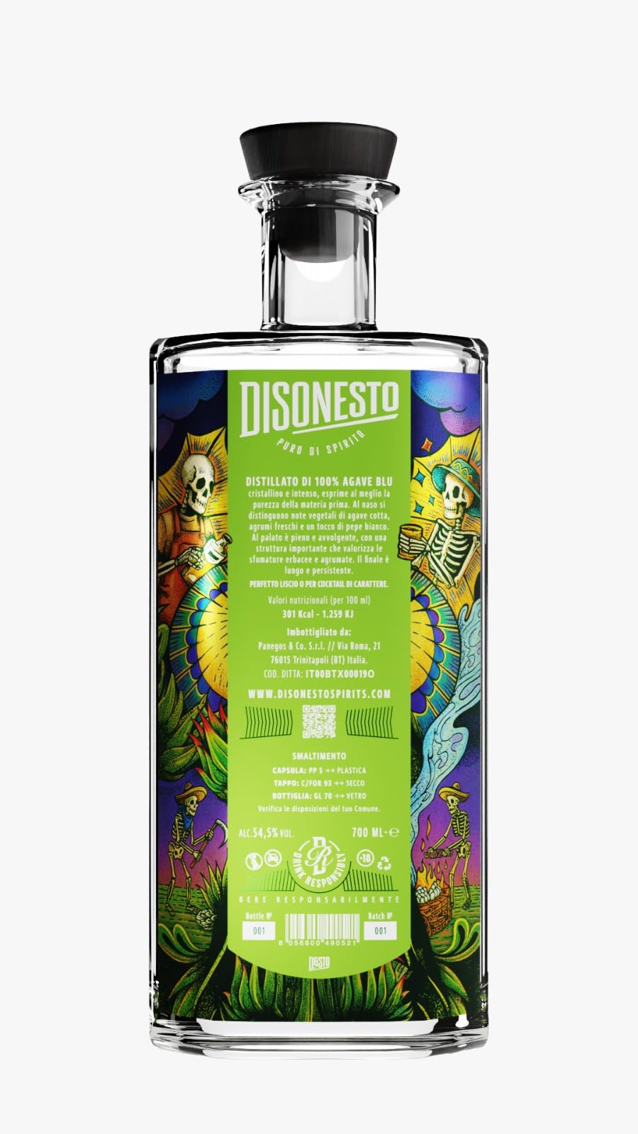 DIS_ONESTO Distillato di Agave 70cl Vol. 54,5% 100% Agave Blu