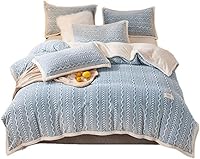 Vista 1 de Cozy Blanket Duvet Cover Blankets Double Sided Solid Color Adults Quilt Cover Winter Warm Thick Fleece Double Bed Bedspread Sofa Cover