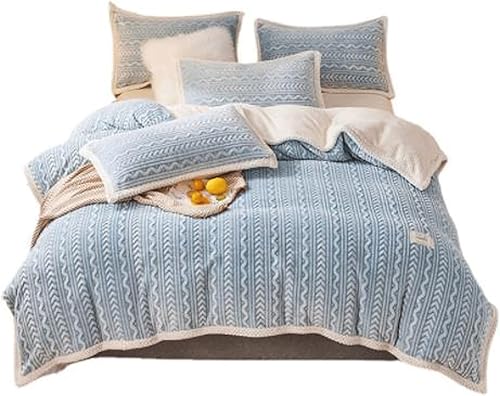 Cozy Blanket Duvet Cover Blankets Double Sided Solid Color Adults Quilt Cover Winter Warm Thick Fleece Double Bed Bedspread Sofa Cover