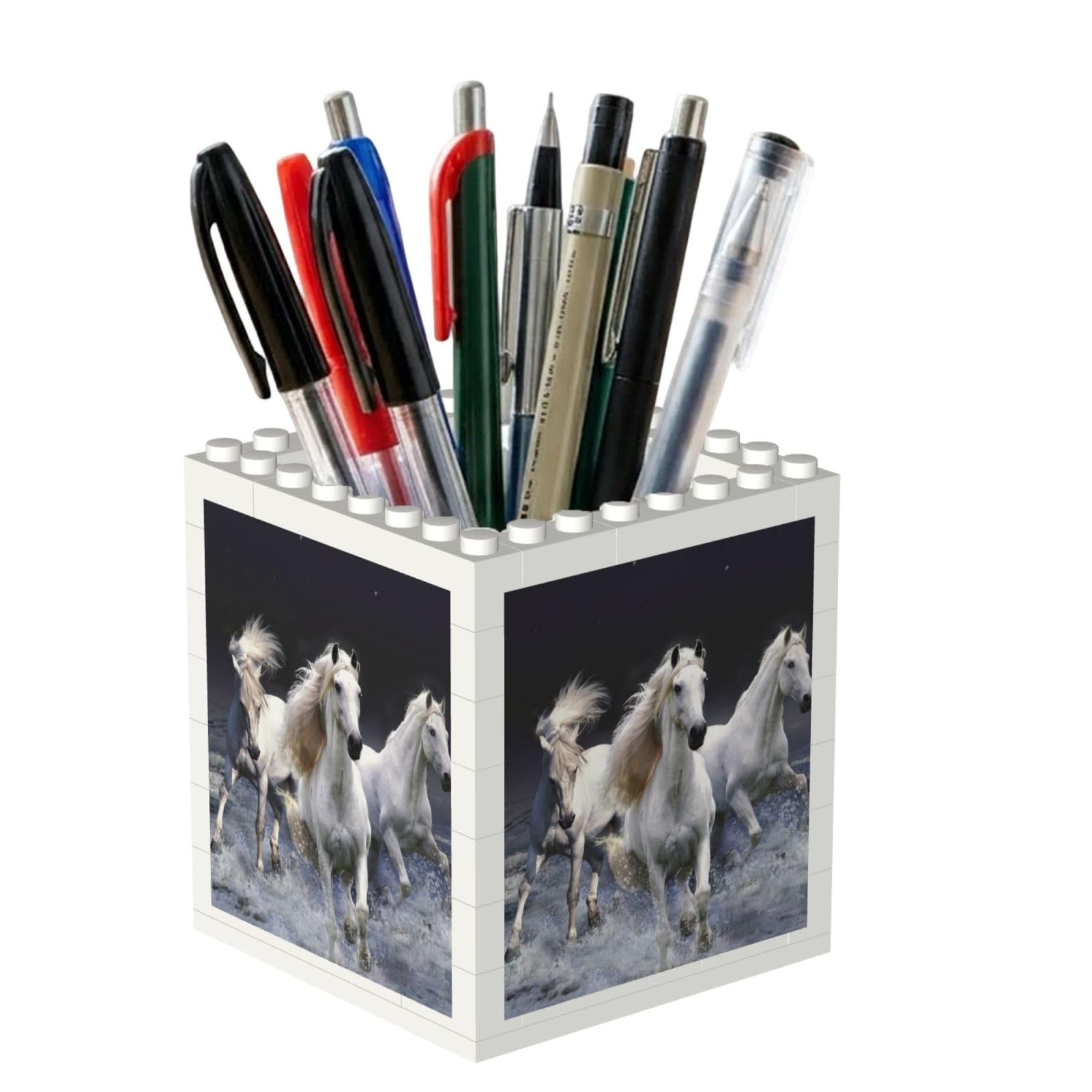 Poadnly Horse, Pen Pot Pencil Holder for Office Home School, Compact Desk Organiser for Office Stationery